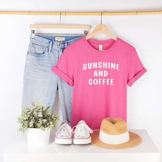 Sunshine And Coffee Pink T-Shirt